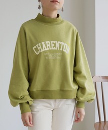 【shemoshelly】ショート丈裏毛ハイネック"CHARENTON"ロゴスウェット