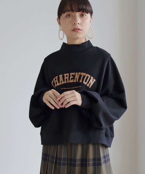 HER CLOSET(ハークローゼット)の「【shemoshelly】ショート丈裏毛ハイネック"CHARENTON"ロゴスウェット(スウェット・レディース・チャコールグレー/ブラック/グリーン/ヘザーグレー/ホワイト系その他・M)」の19枚目の写真