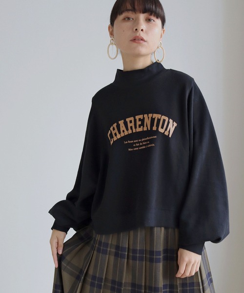 HER CLOSET(ハークローゼット)の「【shemoshelly】ショート丈裏毛ハイネック"CHARENTON"ロゴスウェット(スウェット・レディース・チャコールグレー/ブラック/グリーン/ヘザーグレー/ホワイト系その他・M)」の16枚目の写真
