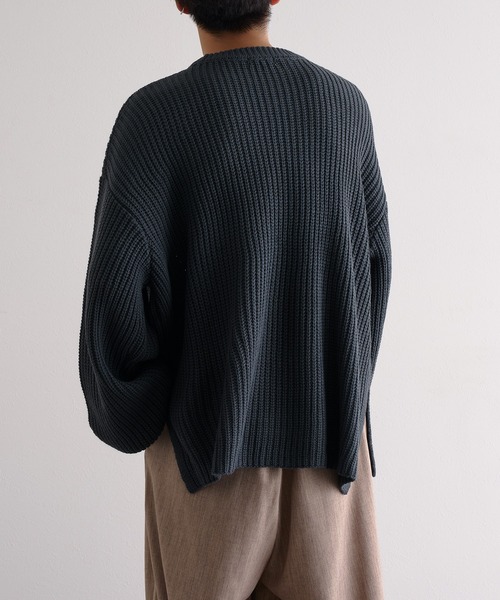 epnok（エプノック）の「5G畔編みルーズニット（ニット/セーター・メンズ・ライトグレー/ブラック/グレイッシュブルー・SMALL/MEDIUM/LARGE）」の12枚目の写真