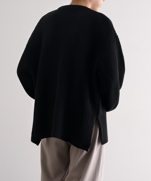 epnok（エプノック）の「5G畔編みルーズニット（ニット/セーター・メンズ・ライトグレー/ブラック/グレイッシュブルー・SMALL/MEDIUM/LARGE）」の14枚目の写真