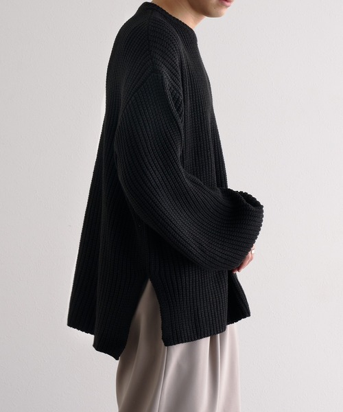 epnok（エプノック）の「5G畔編みルーズニット（ニット/セーター・メンズ・ライトグレー/ブラック/グレイッシュブルー・SMALL/MEDIUM/LARGE）」の19枚目の写真