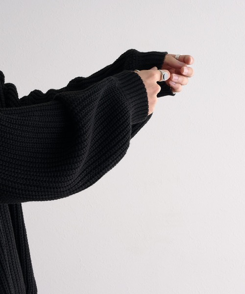 epnok（エプノック）の「5G畔編みルーズニット（ニット/セーター・メンズ・ライトグレー/ブラック/グレイッシュブルー・SMALL/MEDIUM/LARGE）」の20枚目の写真