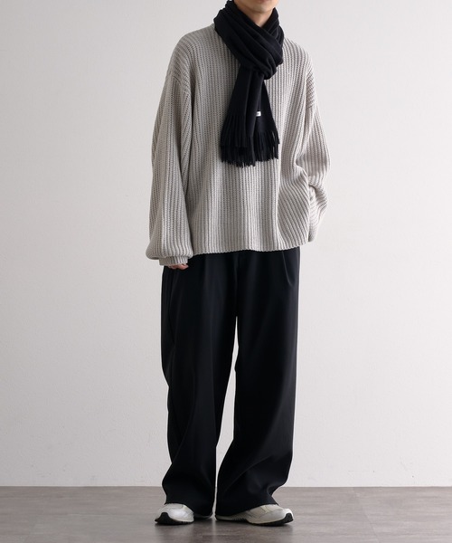 epnok（エプノック）の「5G畔編みルーズニット（ニット/セーター・メンズ・ライトグレー/ブラック/グレイッシュブルー・SMALL/MEDIUM/LARGE）」の5枚目の写真