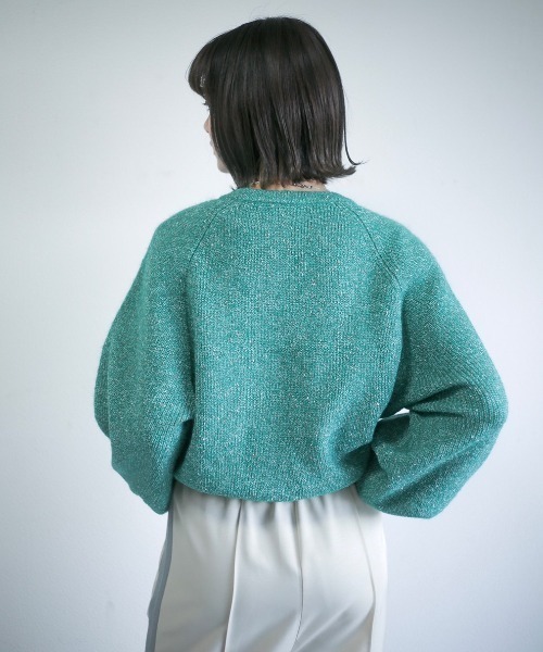 spoon store（スプーンストア）の「ミックスループヤーンドルマンニット（ニット/セーター・レディース・グリーン/アイボリー・フリー）」の21枚目の写真