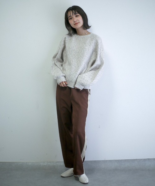 spoon store（スプーンストア）の「ミックスループヤーンドルマンニット（ニット/セーター・レディース・グリーン/アイボリー・フリー）」の15枚目の写真