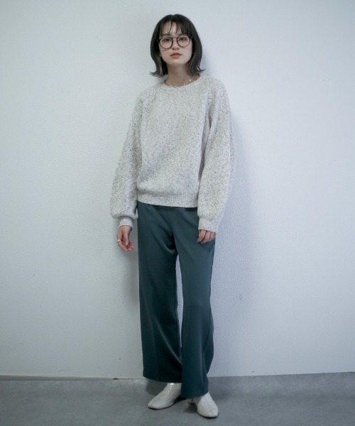 spoon store（スプーンストア）の「ミックスループヤーンドルマンニット（ニット/セーター・レディース・グリーン/アイボリー・フリー）」の16枚目の写真