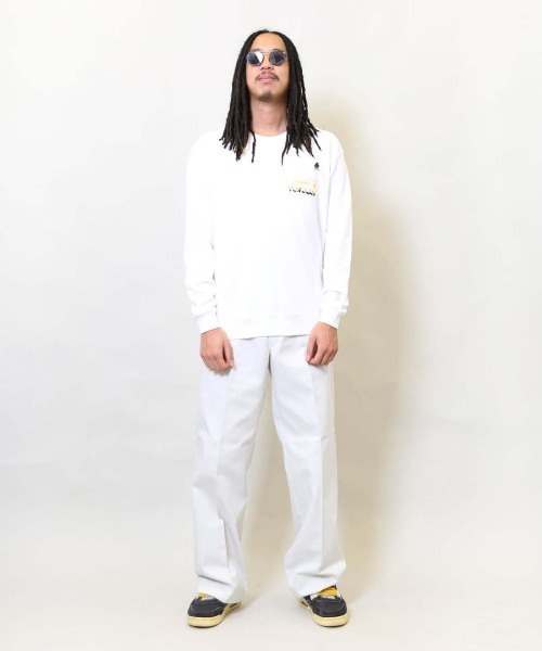 TOGA VIRILIS（トーガ ビリリース）の「TOGA VIRILIS Flock print sweatshirt トーガ ヴィリリース（スウェット・メンズ・ホワイト/ネイビー・48/46）」の3枚目の写真