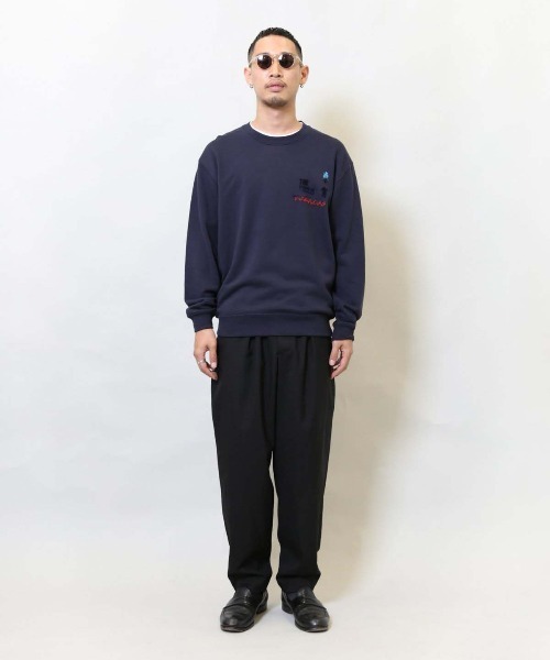 TOGA VIRILIS（トーガ ビリリース）の「TOGA VIRILIS Flock print sweatshirt トーガ ヴィリリース（スウェット・メンズ・ホワイト/ネイビー・48/46）」の4枚目の写真