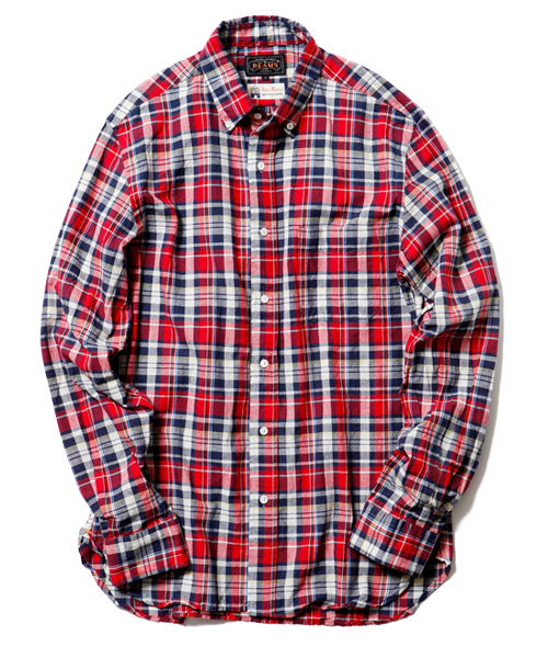 BEAMS PLUS（ビームスプラス）の「BEAMS PLUS / マドラスチェック BDシャツ（シャツ/ブラウス・メンズ・ピンク/ネイビー/レッド・X-SMALL/SMALL/XX-LARGE/MEDIUM/LARGE/X-LARGE）」の3枚目の写真