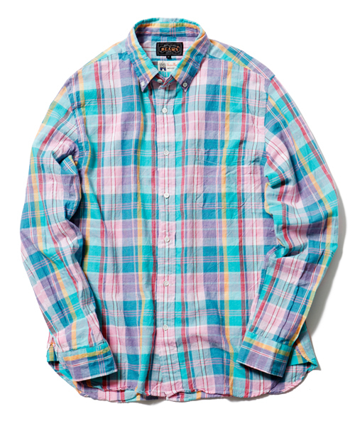BEAMS PLUS（ビームスプラス）の「BEAMS PLUS / マドラスチェック BDシャツ（シャツ/ブラウス・メンズ・ピンク/ネイビー/レッド・X-SMALL/SMALL/XX-LARGE/MEDIUM/LARGE/X-LARGE）」の2枚目の写真