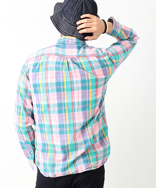 BEAMS PLUS（ビームスプラス）の「BEAMS PLUS / マドラスチェック BDシャツ（シャツ/ブラウス・メンズ・ピンク/ネイビー/レッド・X-SMALL/SMALL/XX-LARGE/MEDIUM/LARGE/X-LARGE）」の13枚目の写真