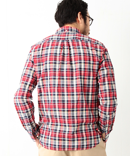 BEAMS PLUS（ビームスプラス）の「BEAMS PLUS / マドラスチェック BDシャツ（シャツ/ブラウス・メンズ・ピンク/ネイビー/レッド・X-SMALL/SMALL/XX-LARGE/MEDIUM/LARGE/X-LARGE）」の15枚目の写真