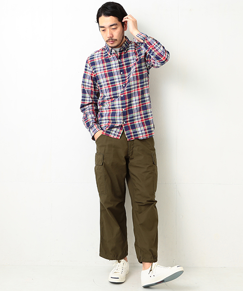 BEAMS PLUS（ビームスプラス）の「BEAMS PLUS / マドラスチェック BDシャツ（シャツ/ブラウス・メンズ・ピンク/ネイビー/レッド・X-SMALL/SMALL/XX-LARGE/MEDIUM/LARGE/X-LARGE）」の9枚目の写真