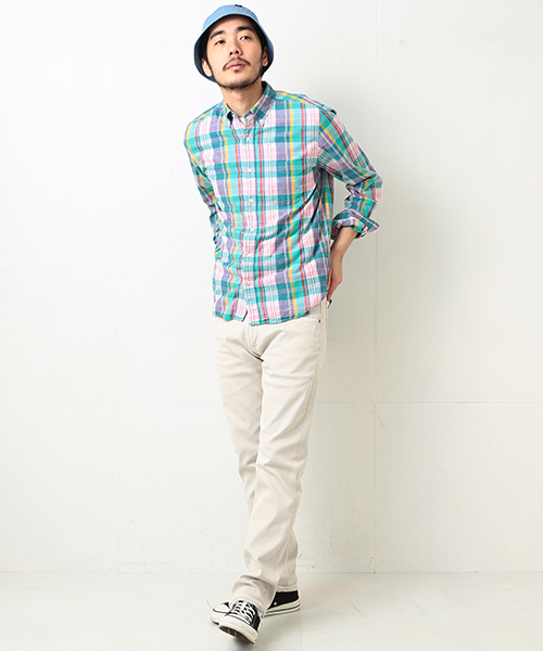 BEAMS PLUS（ビームスプラス）の「BEAMS PLUS / マドラスチェック BDシャツ（シャツ/ブラウス・メンズ・ピンク/ネイビー/レッド・X-SMALL/SMALL/XX-LARGE/MEDIUM/LARGE/X-LARGE）」の4枚目の写真