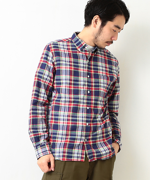 BEAMS PLUS（ビームスプラス）の「BEAMS PLUS / マドラスチェック BDシャツ（シャツ/ブラウス・メンズ・ピンク/ネイビー/レッド・X-SMALL/SMALL/XX-LARGE/MEDIUM/LARGE/X-LARGE）」の6枚目の写真