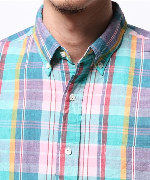 BEAMS PLUS（ビームスプラス）の「BEAMS PLUS / マドラスチェック BDシャツ（シャツ/ブラウス・メンズ・ピンク/ネイビー/レッド・X-SMALL/SMALL/XX-LARGE/MEDIUM/LARGE/X-LARGE）」の17枚目の写真