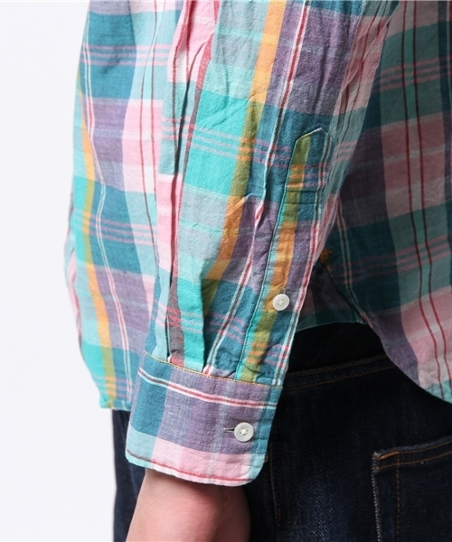 BEAMS PLUS（ビームスプラス）の「BEAMS PLUS / マドラスチェック BDシャツ（シャツ/ブラウス・メンズ・ピンク/ネイビー/レッド・X-SMALL/SMALL/XX-LARGE/MEDIUM/LARGE/X-LARGE）」の11枚目の写真