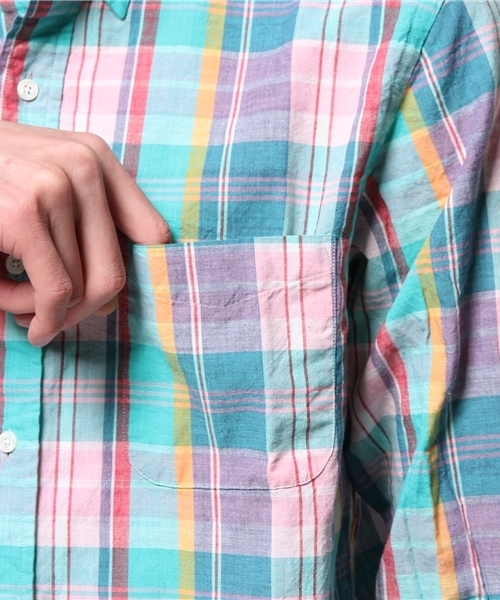 BEAMS PLUS（ビームスプラス）の「BEAMS PLUS / マドラスチェック BDシャツ（シャツ/ブラウス・メンズ・ピンク/ネイビー/レッド・X-SMALL/SMALL/XX-LARGE/MEDIUM/LARGE/X-LARGE）」の18枚目の写真