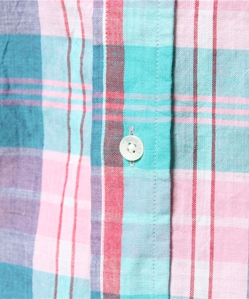 BEAMS PLUS（ビームスプラス）の「BEAMS PLUS / マドラスチェック BDシャツ（シャツ/ブラウス・メンズ・ピンク/ネイビー/レッド・X-SMALL/SMALL/XX-LARGE/MEDIUM/LARGE/X-LARGE）」の16枚目の写真