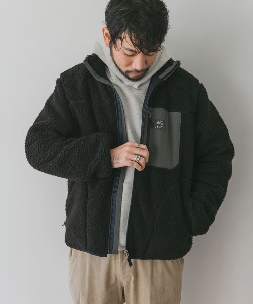 URD防風ボアジップブルゾン モカ L URD防風ボアジップブルゾン モカ L メンズ - ジャケット・アウター