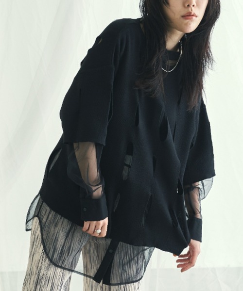 VACANCY(ヴァカンシー)の「グレーターホールオーバーニット(ニット/セーター・レディース・ホワイト/ブラック/ピンク/ブルー/ライトグリーン・FREE)」の3枚目の写真