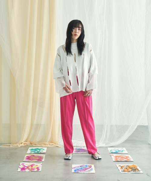 VACANCY(ヴァカンシー)の「グレーターホールオーバーニット(ニット/セーター・レディース・ホワイト/ブラック/ピンク/ブルー/ライトグリーン・FREE)」の11枚目の写真