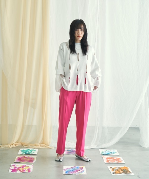 VACANCY(ヴァカンシー)の「グレーターホールオーバーニット(ニット/セーター・レディース・ホワイト/ブラック/ピンク/ブルー/ライトグリーン・FREE)」の12枚目の写真