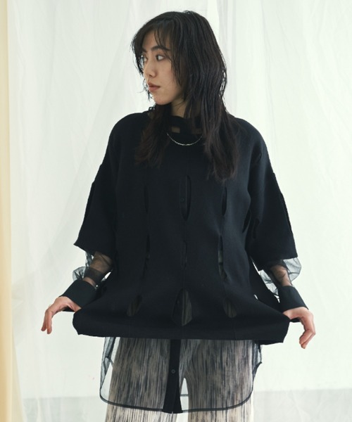 VACANCY(ヴァカンシー)の「グレーターホールオーバーニット(ニット/セーター・レディース・ホワイト/ブラック/ピンク/ブルー/ライトグリーン・FREE)」の14枚目の写真