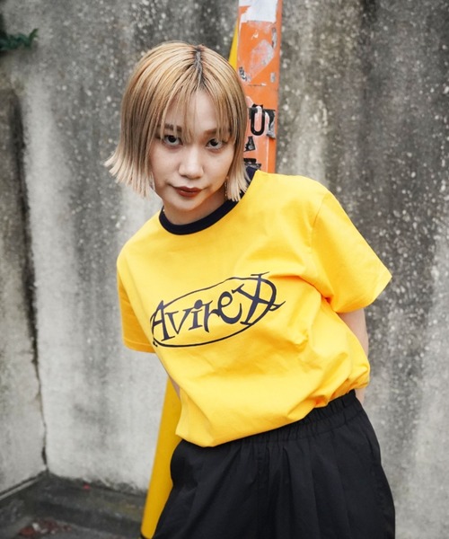 AVIREX（アヴィレックス）の「【WEB&DEPOT限定】AVIREX RINGER T-SHIRT/ アヴィレックス リンガーティーシャツ（Tシャツ/カットソー・レディース・イエロー/ブラック/ホワイト・FREE）」の3枚目の写真