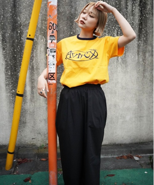 AVIREX（アヴィレックス）の「【WEB&DEPOT限定】AVIREX RINGER T-SHIRT/ アヴィレックス リンガーティーシャツ（Tシャツ/カットソー・レディース・イエロー/ブラック/ホワイト・FREE）」の6枚目の写真