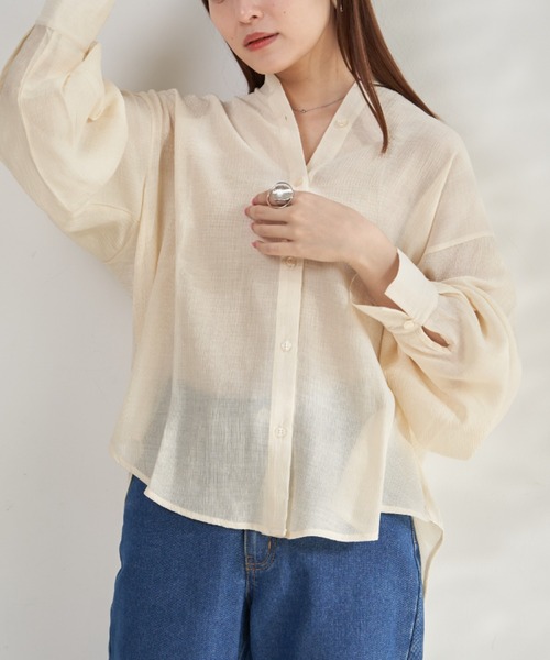 VANNIE U（ヴァニーユー）の「マルチバックシアーシャツ/バックボタンアレンジでマルチWAYに（シャツ/ブラウス・レディース・ピンク/アイボリー/ライトブルー・FREE）」の16枚目の写真