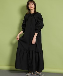 KBF | 【WEB/一部店舗限定】プチフリルストライプワンピース(ワンピース)