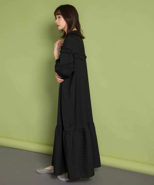 KBF（ケイビーエフ）の「『WEB/一部店舗限定』プチフリルストライプワンピース（ワンピース・レディース・ホワイト/ブルー系その他/ブラック・ONE）」の15枚目の写真