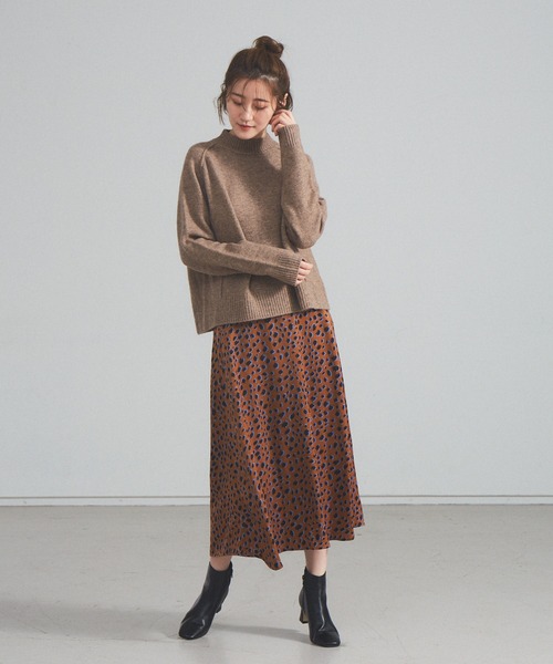 Abahouse Devinette（ドゥヴィネット）の「【Mylanka】ボトルネックニット（ニット/セーター・レディース・ピンク/モカ・フリー）」の6枚目の写真