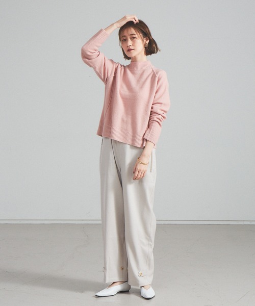 Abahouse Devinette（ドゥヴィネット）の「【Mylanka】ボトルネックニット（ニット/セーター・レディース・ピンク/モカ・フリー）」の9枚目の写真