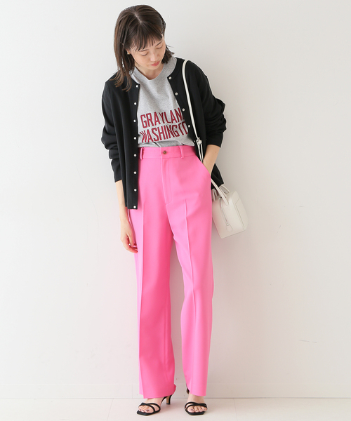 SLOBE IENA(スローブイエナ)の「カラーストレートパンツ◆(スラックス・レディース・グリーン/ネイビー/ピンク・34/36/38)」の5枚目の写真