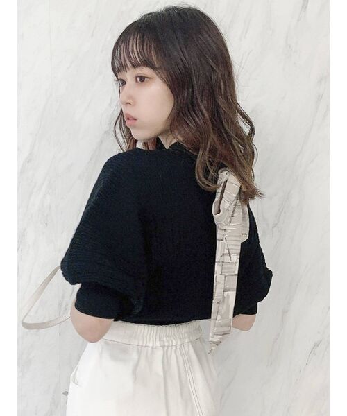 dazzlin(ダズリン)の「スカーフ付ランダムリブニット(ニット/セーター・レディース・アイボリー/ブラック/グリーン/ブルー・FREE)」の7枚目の写真