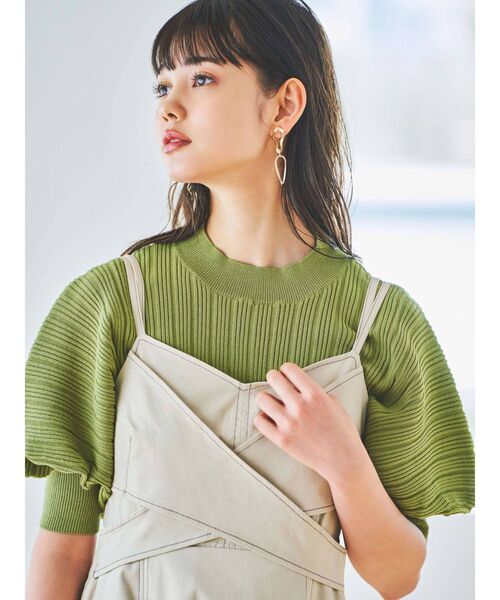 dazzlin(ダズリン)の「スカーフ付ランダムリブニット(ニット/セーター・レディース・アイボリー/ブラック/グリーン/ブルー・FREE)」の8枚目の写真