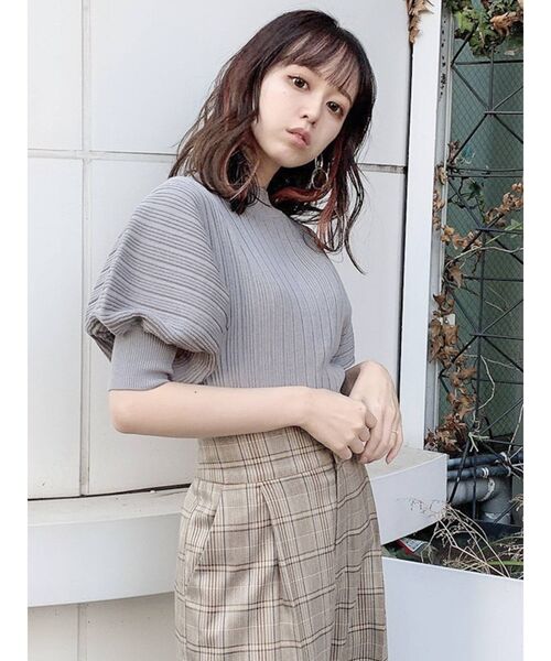 dazzlin(ダズリン)の「スカーフ付ランダムリブニット(ニット/セーター・レディース・アイボリー/ブラック/グリーン/ブルー・FREE)」の22枚目の写真