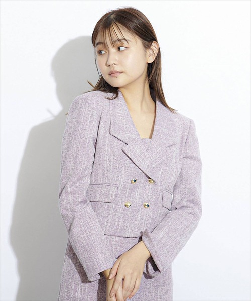 REDYAZEL（レディアゼル）の「ダブルボタンショートジャケット（テーラードジャケット・レディース・パープル/ブルー/グリーン・SMALL/MEDIUM）」の7枚目の写真