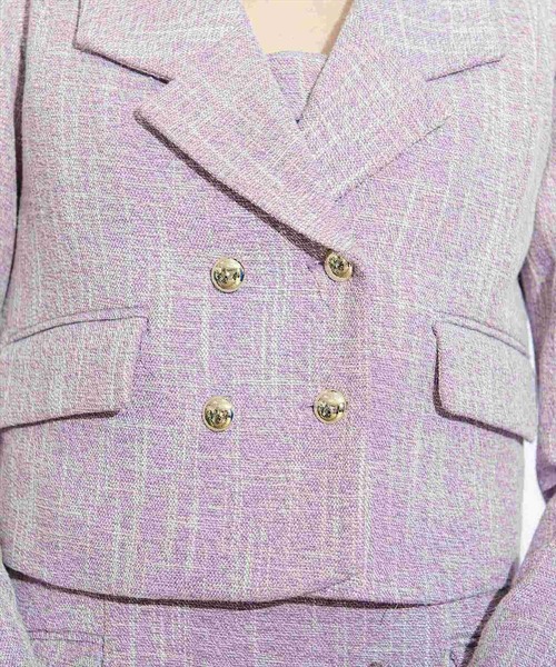 REDYAZEL（レディアゼル）の「ダブルボタンショートジャケット（テーラードジャケット・レディース・パープル/ブルー/グリーン・SMALL/MEDIUM）」の13枚目の写真