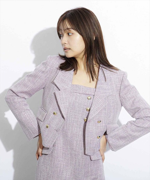 REDYAZEL（レディアゼル）の「ダブルボタンショートジャケット（テーラードジャケット・レディース・パープル/ブルー/グリーン・SMALL/MEDIUM）」の14枚目の写真