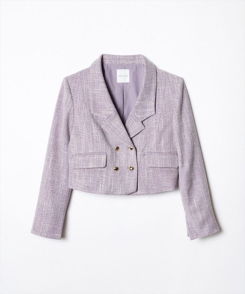 REDYAZEL（レディアゼル）の「ダブルボタンショートジャケット（テーラードジャケット・レディース・パープル/ブルー/グリーン・SMALL/MEDIUM）」の4枚目の写真
