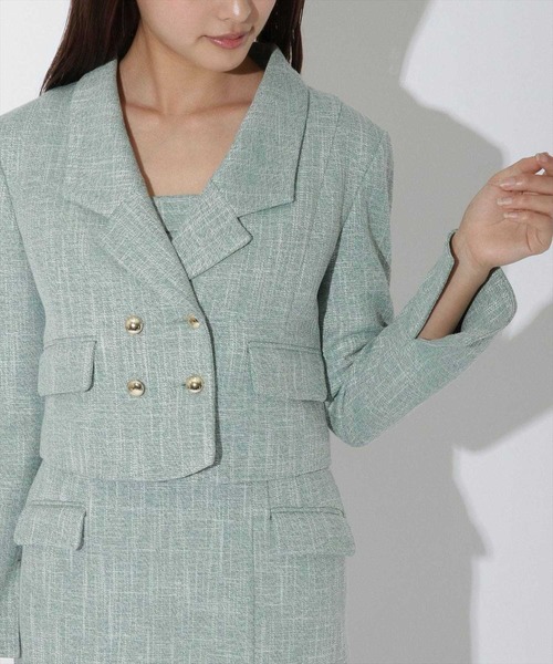 REDYAZEL（レディアゼル）の「ダブルボタンショートジャケット（テーラードジャケット・レディース・パープル/ブルー/グリーン・SMALL/MEDIUM）」の22枚目の写真