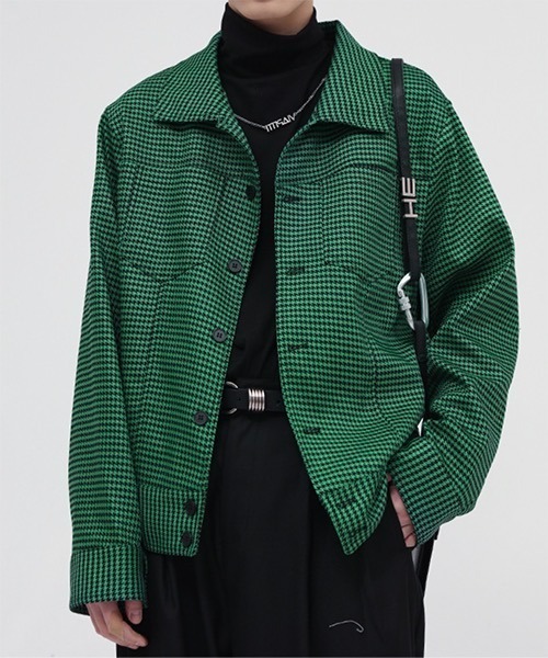 WESTBOY（ウエストボーイ）の「【WB ORIGINALS】Drop Shoulder Check Jacket WO22S1OT02（ブルゾン・メンズ・グリーン/ブラック・M/L/XL）」の2枚目の写真