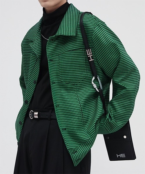 WESTBOY（ウエストボーイ）の「【WB ORIGINALS】Drop Shoulder Check Jacket WO22S1OT02（ブルゾン・メンズ・グリーン/ブラック・M/L/XL）」の6枚目の写真