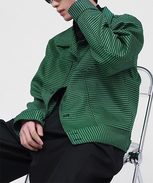 WESTBOY（ウエストボーイ）の「【WB ORIGINALS】Drop Shoulder Check Jacket WO22S1OT02（ブルゾン・メンズ・グリーン/ブラック・M/L/XL）」の8枚目の写真