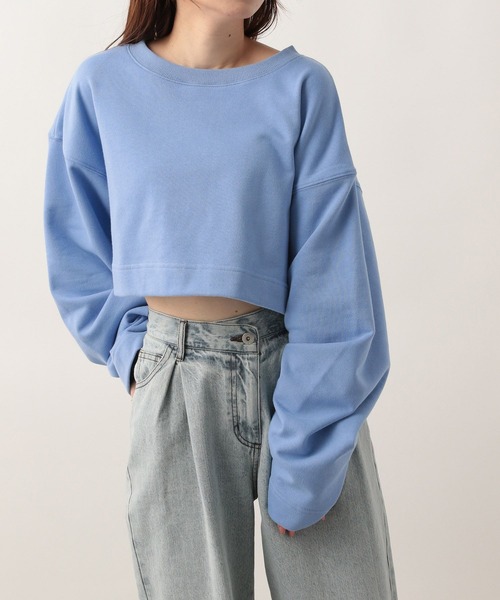 Heather（ヘザー）の「ショート丈スウェット　272275（スウェット・レディース・チャコールグレー/ライトグレー/ブルー・FREE）」の3枚目の写真