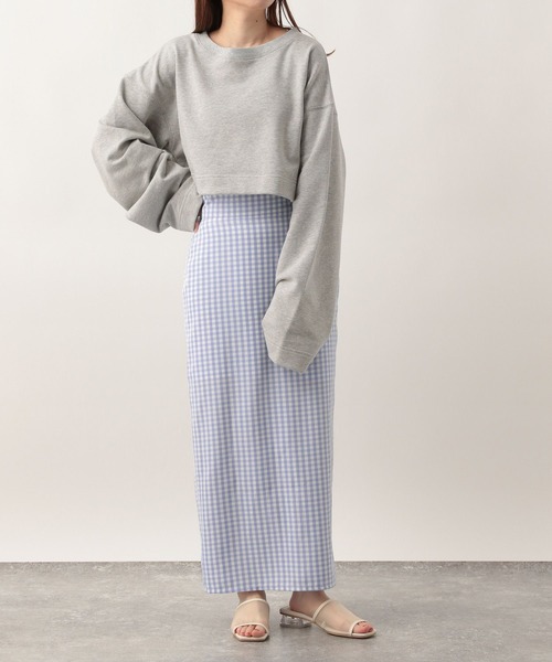 Heather（ヘザー）の「ショート丈スウェット　272275（スウェット・レディース・チャコールグレー/ライトグレー/ブルー・FREE）」の13枚目の写真